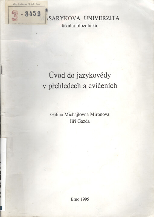 Úvod do jazykovědy v přehledech a cvičeních