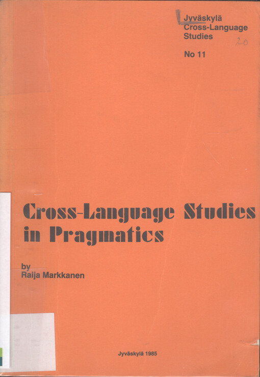 Cross-language studies in pragmatics