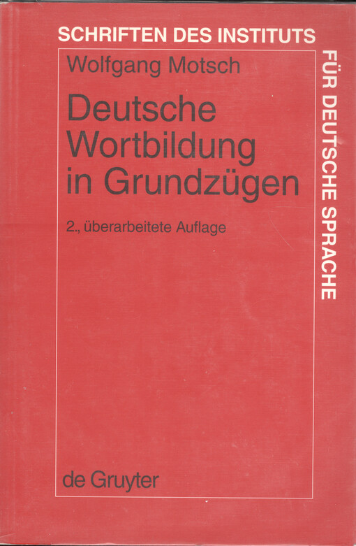 Deutsche Wortbildung in Grundzügen