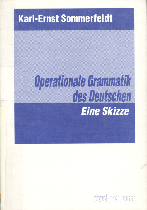 Operationale Grammatik des Deutschen : Eine Skizze