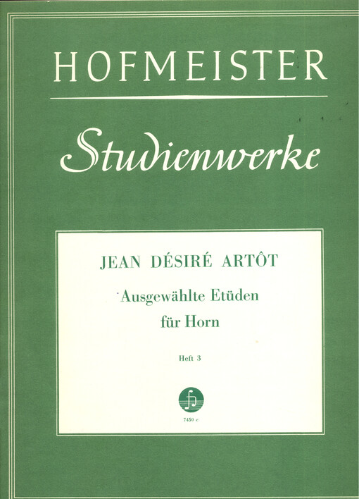 Ausgewählte Etüden für Horn. Heft 3, Jean Désiré Artôt, Neunzehn ausgewählte Etüden
