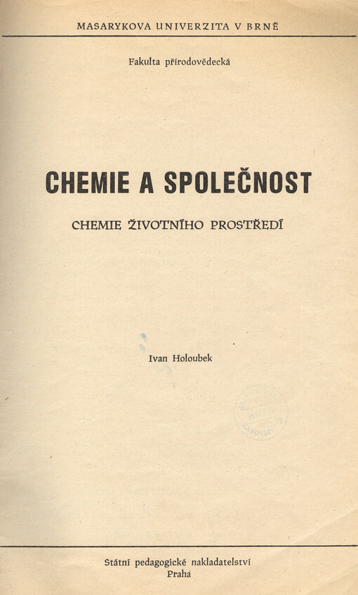 Chemie a společnost: chemie životního prostředí