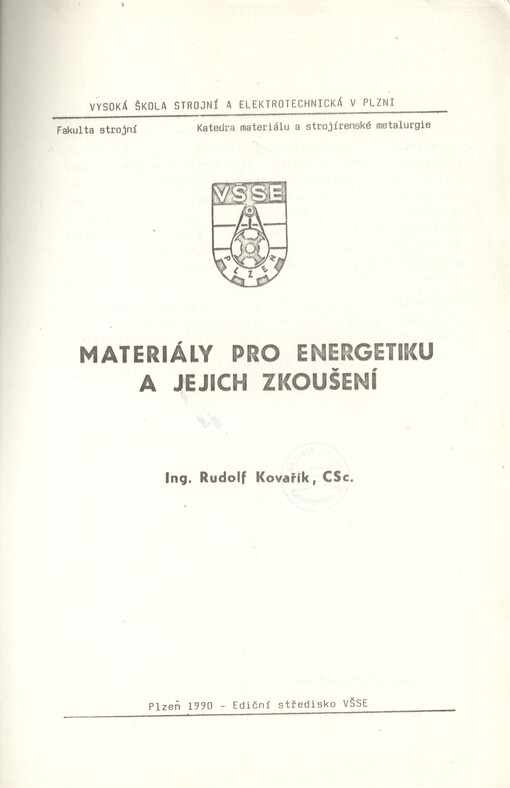 Materiály pro energetiku a jejich zkoušení