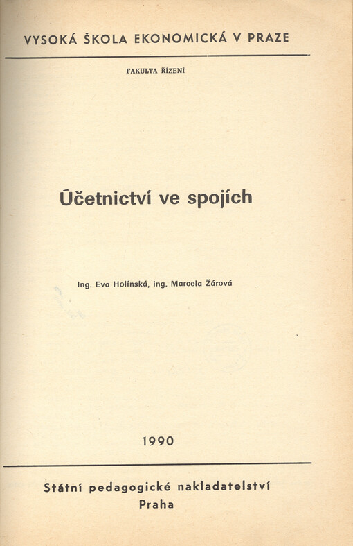 Účetnictví ve spojích