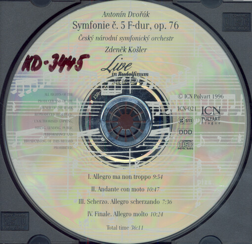 Symfonie č. 5 F dur, op. 76 live in Rudolfinum