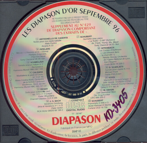 Les Diapason d'or septembre 96