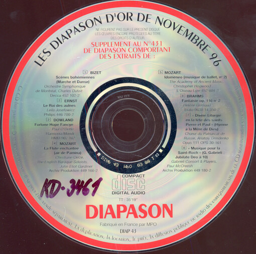 Les Diapason d'or de novembre 96