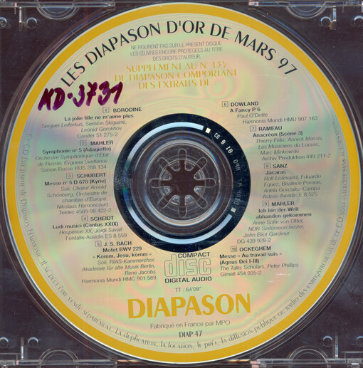 Les Diapason d'or de mars 97