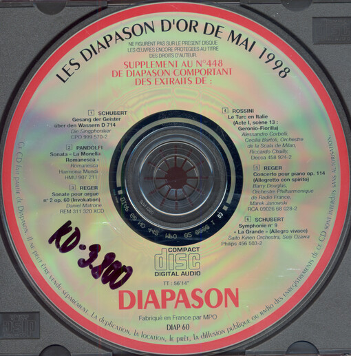 Les Diapason d'or de mai 1998