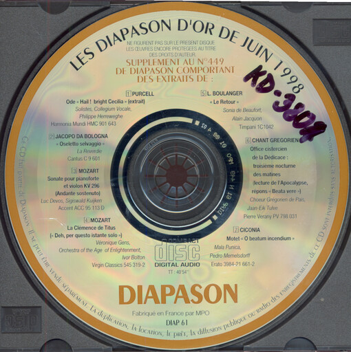Les Diapason d'or de juin 1998