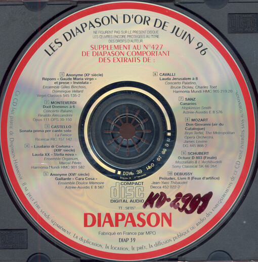 Les Diapason d'or de juin 96