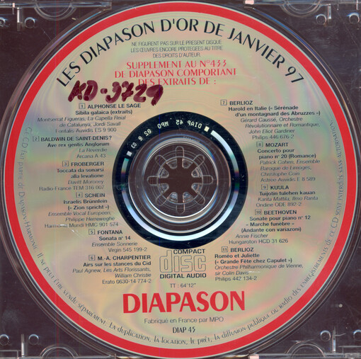Les Diapason d'or de janvier 97