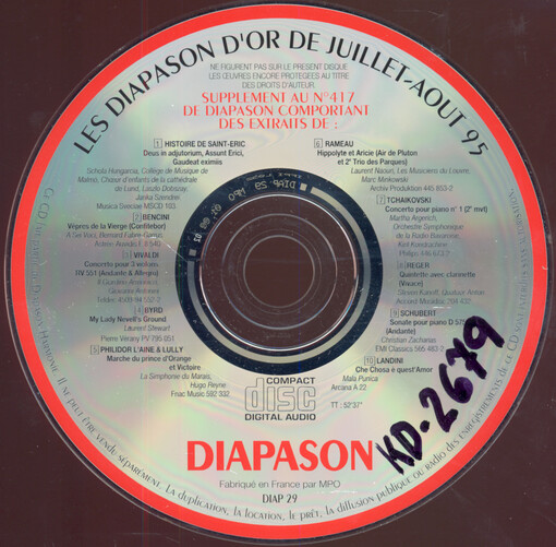 Les Diapason d'or de juillet-aout 95