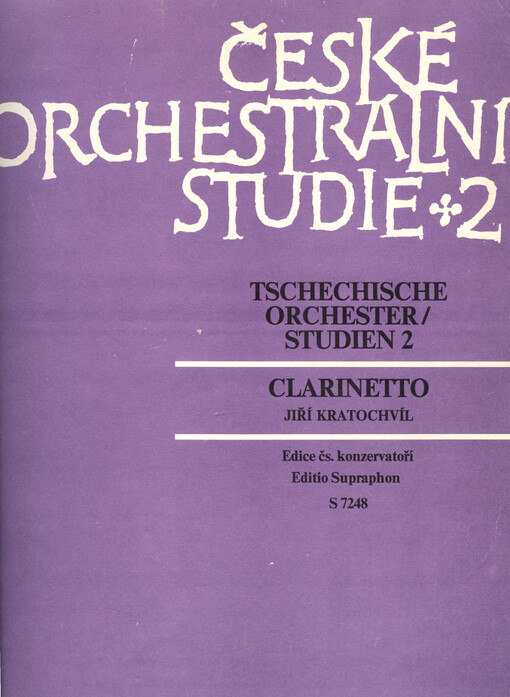 České orchestrální studie. II, Antonín Dvořák: Orchestrální skladby : clarinetto = Tschechische Orchester-Studien. Dvořák: Orchesterwerke