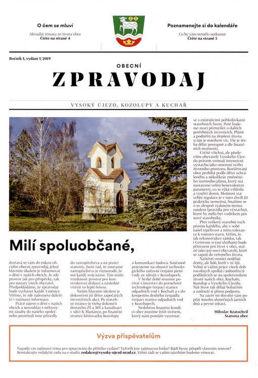 Obecní zpravodaj : Vysoký Újezd, Kozolupy a Kuchař