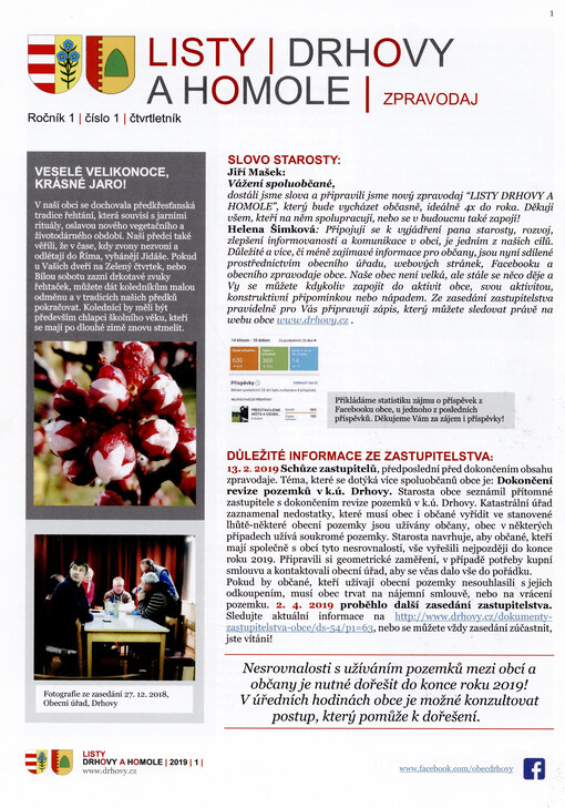 Listy Drhovy a Homole : zpravodaj