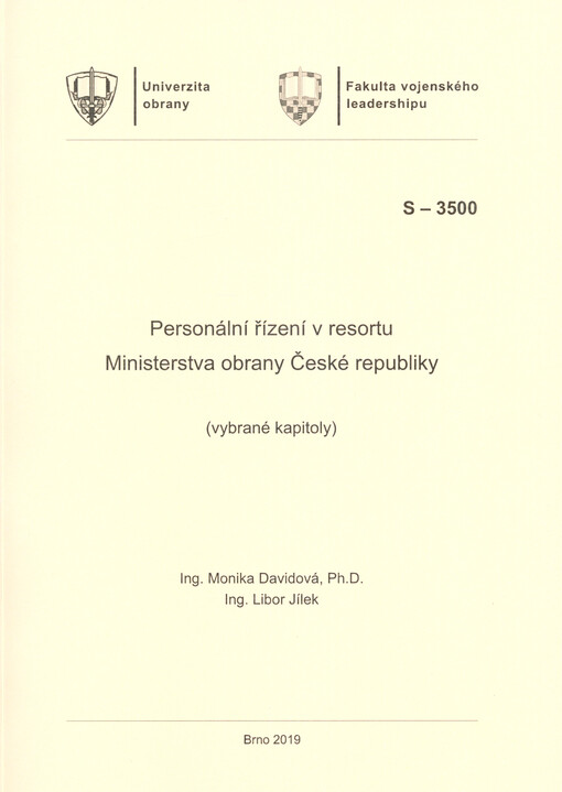 Personální řízení v resortu Ministerstva obrany České republiky : (vybrané kapitoly)