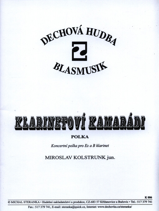 Klarinetoví kamarádi polka : koncertní polka pro Es a B klarinet