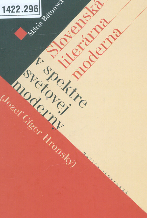 Slovenská literárna moderna v spektre svetovej moderny (J.C.Gronský)