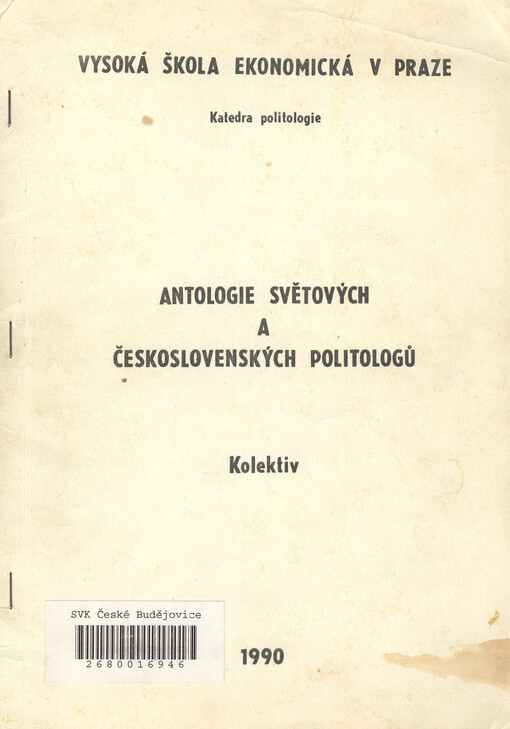 Antologie světových a československých politologů
