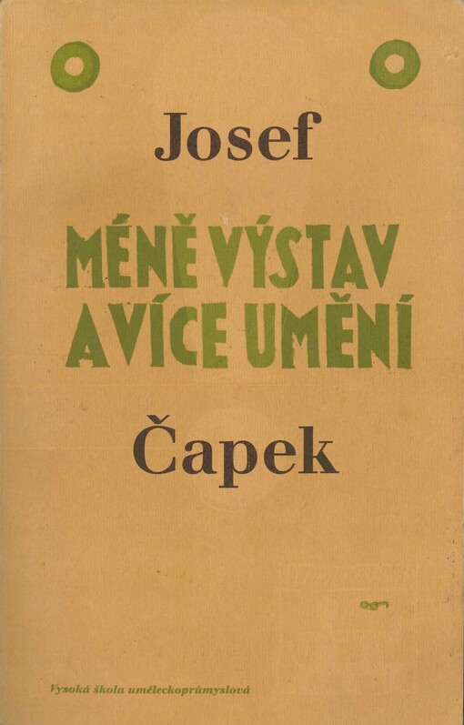 Méně výstav a více umění : výběr z výtvarných referátů v Lidových novinách 1921-1939