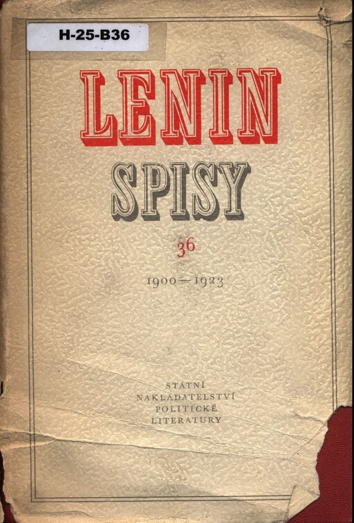 Spisy.Sv. 36,1900-1923, Svazek 36, 1900 - 1923