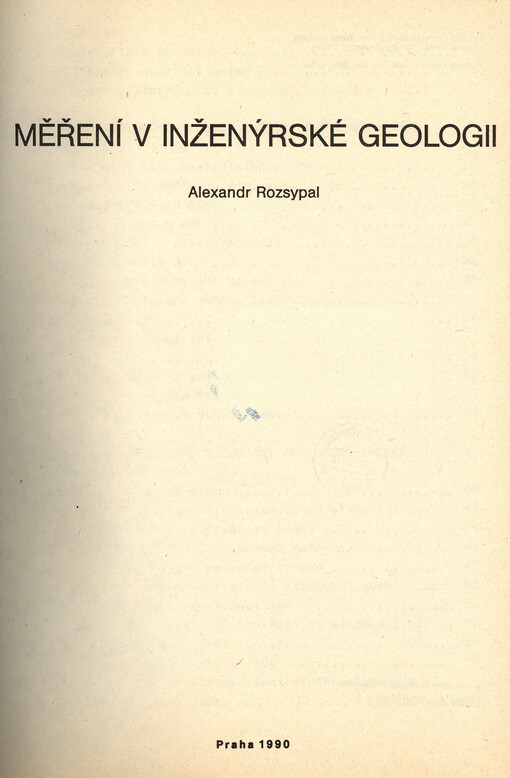 Měření v inženýrské geologii