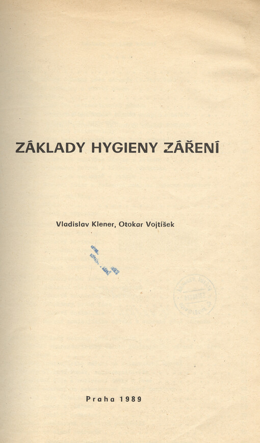 Základy hygieny záření