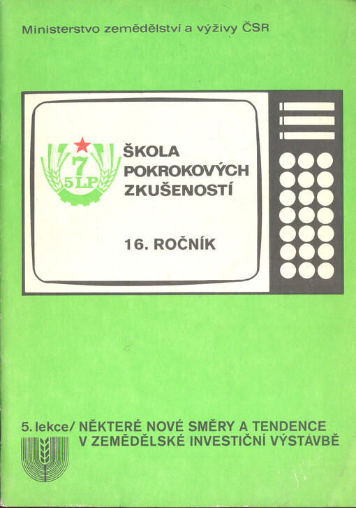 Některé nové směry a tendence v zemědělské investiční výstavbě