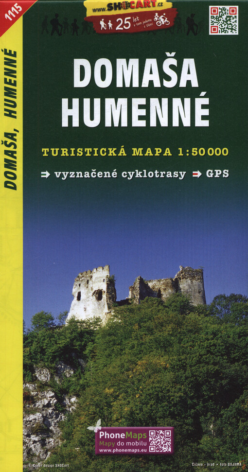 Domaša, Humenné turistická a cykloturistická mapa 1:50 000