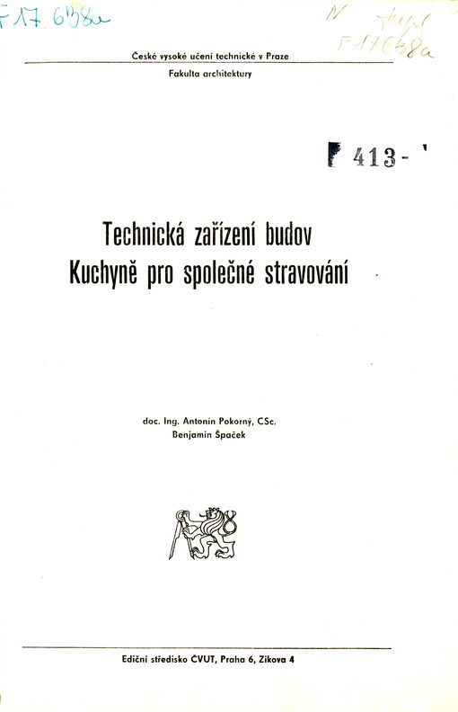Technická zařízení budov : kuchyně pro společné stravování