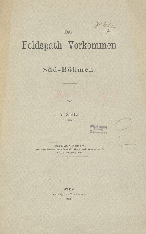 Das Feldspath-Vorkommen in Süd-Böhmen