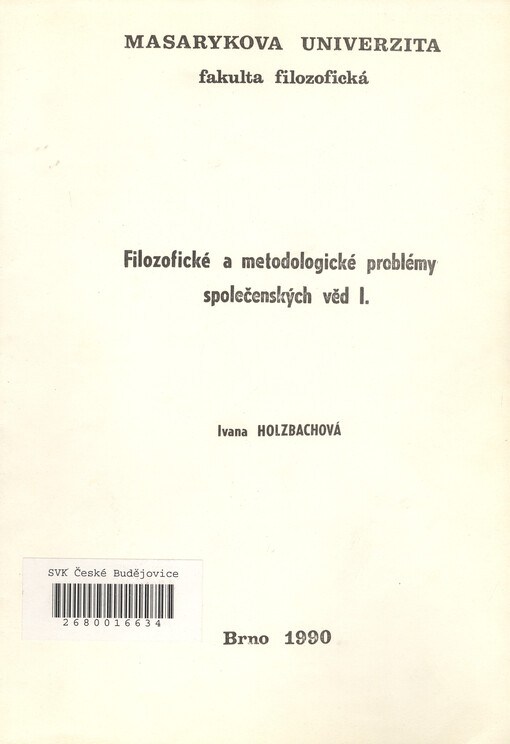 Filozofické a metodologické problémy společenských věd