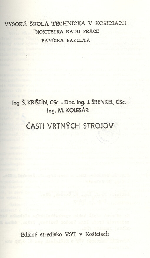Časti vrtných strojov