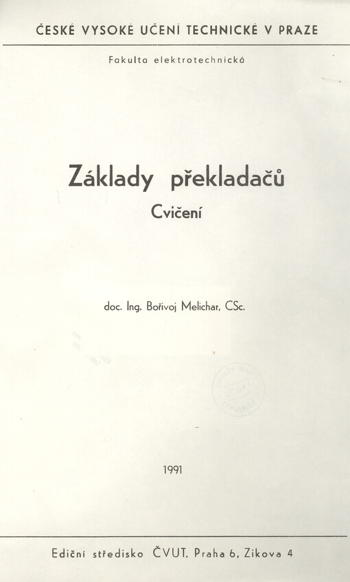 Základy překladačů : cvičení