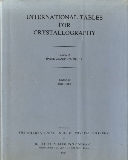 International tables for crystallography. Vol. A, Space-group symmetry