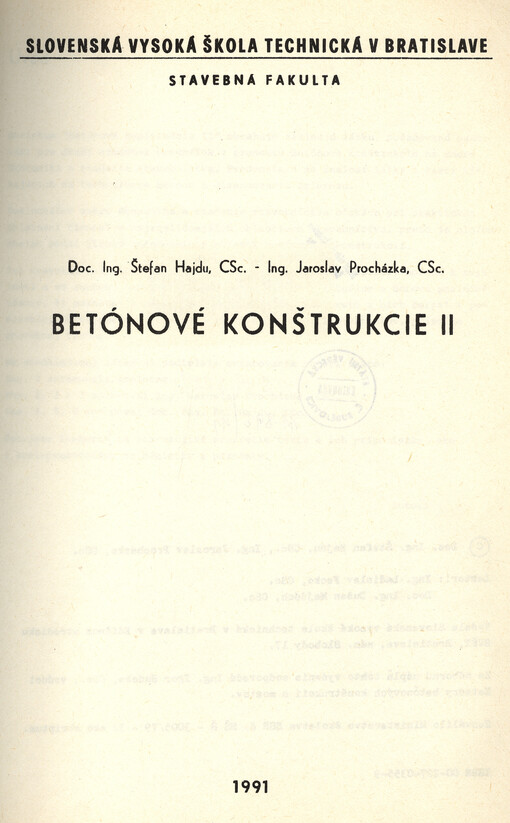 Betónové konštrukcie II