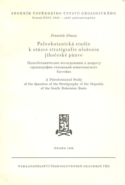 Paleobotanická studie k otázce stratigrafie uloženin jihočeské pánve