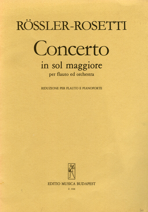 Concerto in Sol maggiore per flauto ed orchestra : riduzione per flauto e pianoforte
