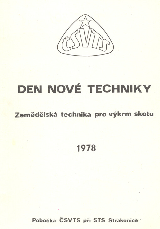 Den nové techniky : zemědělská technika pro výkrm skotu