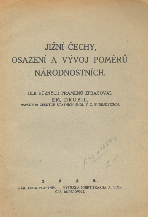 Jižní Čechy, osazení a vývoj poměrů národnostních