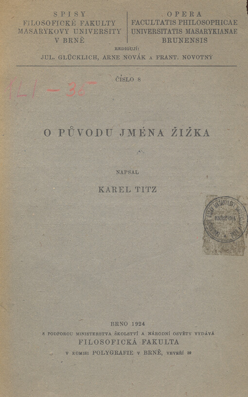 O původu jména Žižka