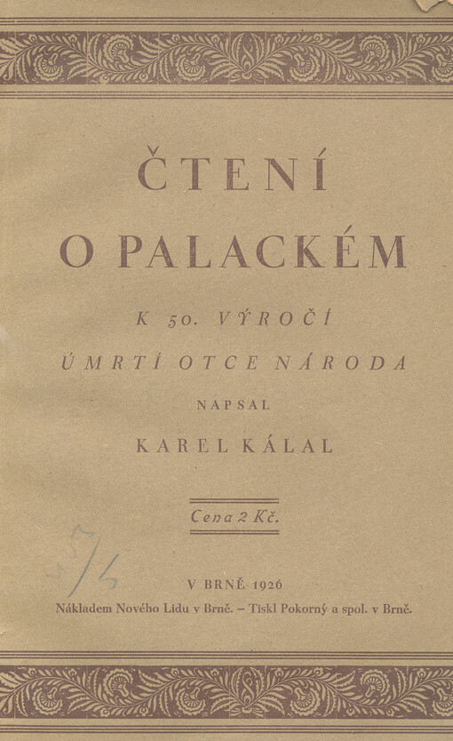 Čtení o Františku Palackém