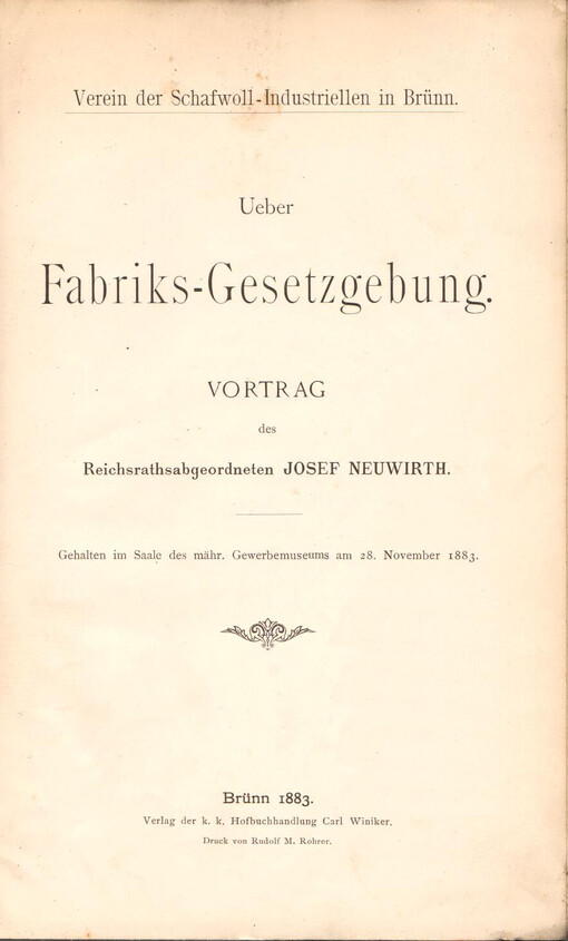 Ueber Fabriks-Gesetzgebung /