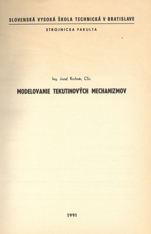 Modelovanie tekutinových mechanizmov