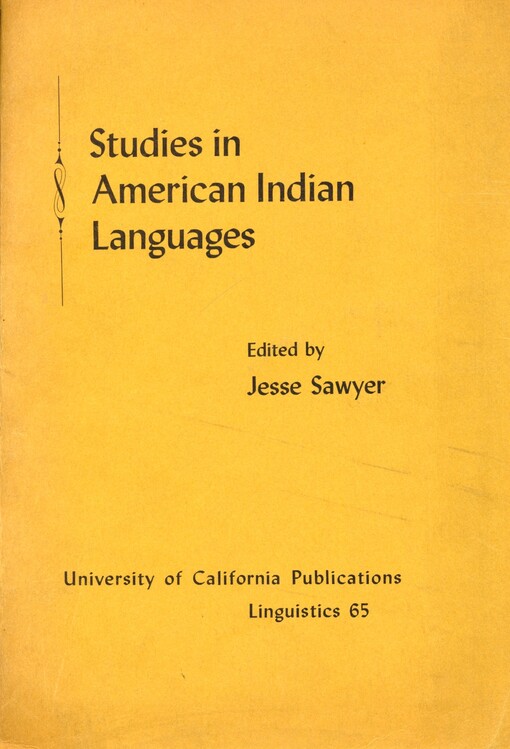 Studies in American Indian Languages
