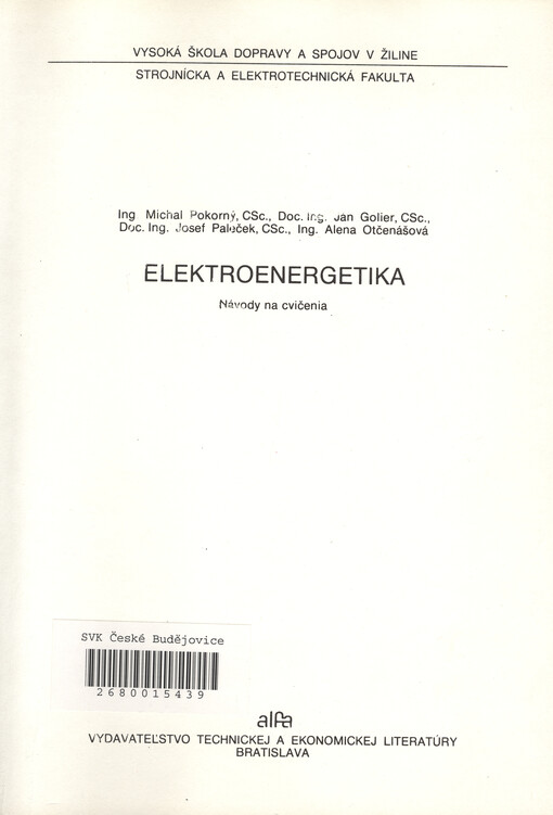 Elektroenergetika : návody na cvičenia