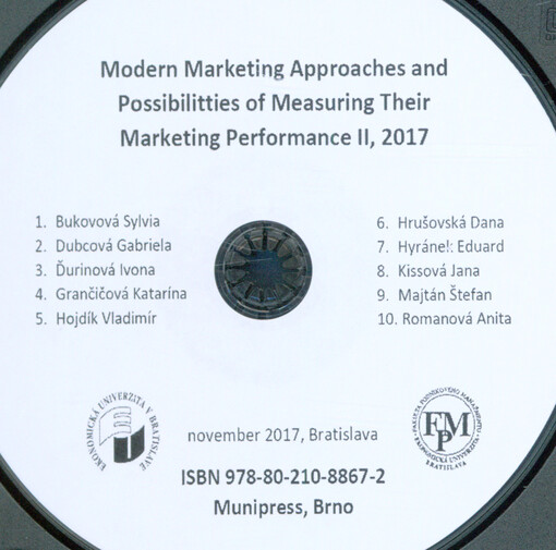 Modern marketing approaches and possibilitties of measuring their marketing performance II, 2017