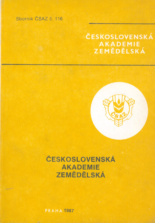Československá akademie zemědělská :(1981-1986) ; informační příručka