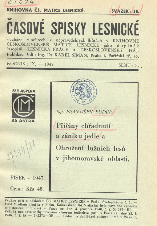 Příčiny chřadnutí a zániku jedle ; Ohrožení lužních lesů v jihomoravské oblasti